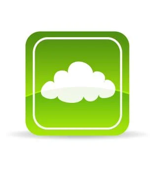 Green cloud computing icon Illustrazione stock