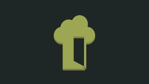 Green Cloud database icon isolated on black background. Cloud computing concept Stock Footage 235595265
