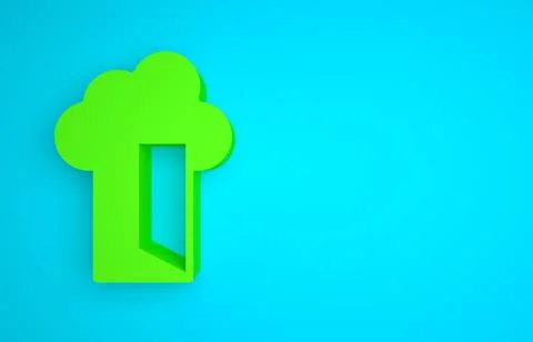 Green Cloud database icon isolated on blue background. Cloud computing concept Stockillustratie