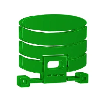 Green Cloud database icon isolated on transparent background. Cloud computi.. Stock Illustration