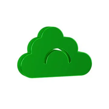 Green Cloud icon isolated on transparent background. Stock Illustration