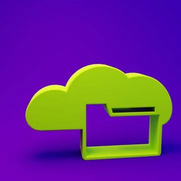 Green Cloud or online library icon isolated on purple-blue background. Inte.. Stock Illustration