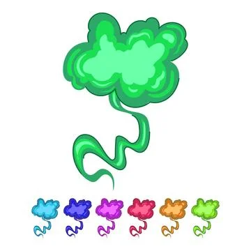 Green cloud of smoke creating toxic air pollution graphic Stock Illustration