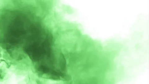 Green cloud smoke / ink on water on white background Stock Footage 69193330