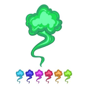 Green cloud of smoke representing poison gas or bad smell graphic Stock Illustration