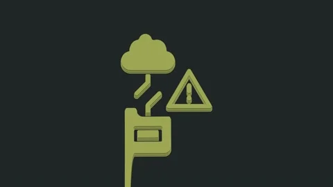 Green Cloud technology data transfer and storage icon isolated on black Stock Footage 235518852