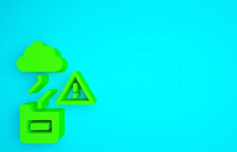 Green Cloud technology data transfer and storage icon isolated on blue backgr 스톡 일러스트
