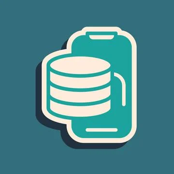 Green Cloud technology data transfer and storage icon isolated on green Illustrazione stock