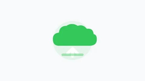 Green cloud upload icon flat design icon for storage upload. Clean minimal Vidéo 342622736