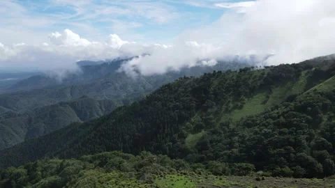 Green cloudy mountain Stock Footage 261273427