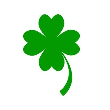 Green clover leaf for happy Patrick Day like lucky symbol on white, stock vec Stock Illustration