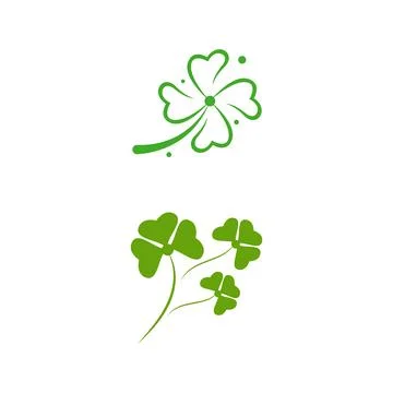 Green Clover Leaf  icon Template Stock Illustration