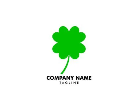 Green Clover Leaf Logo Design Vector Stock Illustration