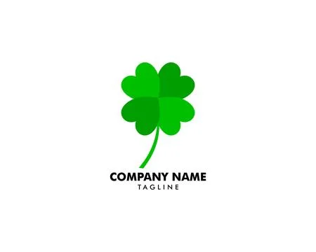 Green Clover Leaf Logo Design Vector Stock Illustration