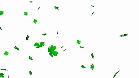 Green clover leaf (Shamrock Background) V1 - loop, alpha channels included Stock Footage 84666844