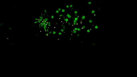 Green clover leaf (Shamrock Background) - seamless loop, alpha channels included Stock Footage 93679324