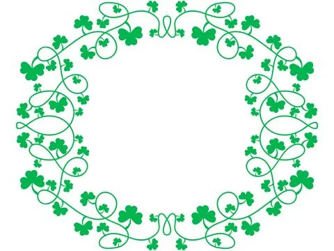 Green clover leaves frame for St. Patrick's Day. Border with shamrocks with.. Stock Illustration