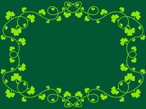 Green clover leaves frame for St. Patrick's Day. Border with shamrocks with.. Stock Illustration