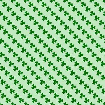 Green clover leaves seamless pattern. Minimal vector background. Clover sig.. Stock Illustration