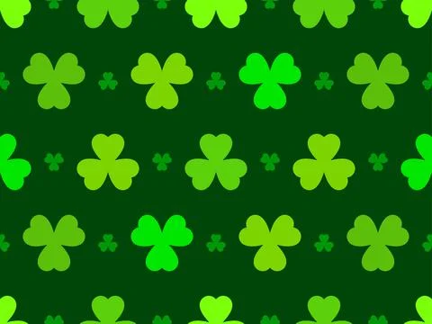Green clover leaves seamless pattern for St. Patrick's Day. Shamrock clover.. イラスト素材