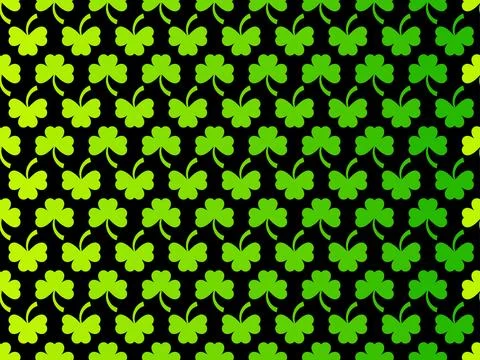Green clover leaves seamless pattern for St. Patrick's Day. Shamrock clover.. Stock Illustration