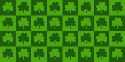 Green clover leaves seamless pattern for Patrick s day Illustrazione stock