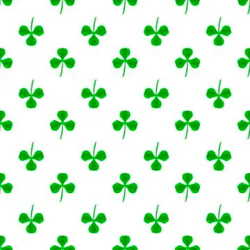 Green Clover Seamless Pattern. Shamrock Background Illustrazione stock