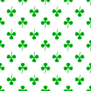 Green Clover Seamless Pattern. Shamrock Background Illustrazione stock