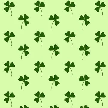 Green Clover Seamless Pattern for St Patrick Day 스톡 일러스트