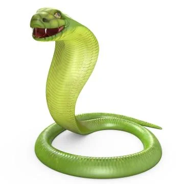 Green cobra bent in ring Stock Illustration