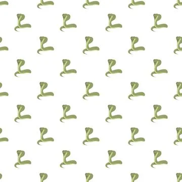 Green cobra snake seamless pattern featuring reptiles wildlife イラスト素材