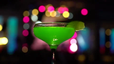Green cocktail Stock Footage 195302142
