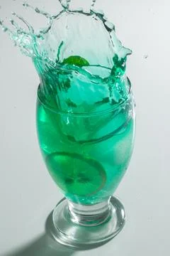 Green cocktail with lime Stock Photos