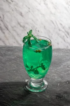 Green cocktail with mint Stock Photos
