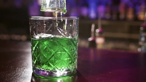 Green cocktails in the bar Stock Footage 255011859
