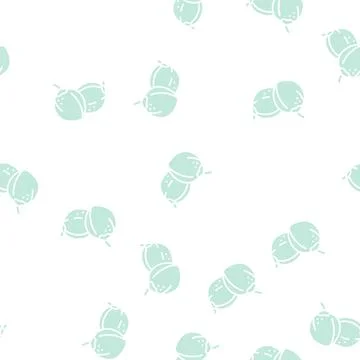 Green coconut coco glyph seamless pattern Stock Illustration