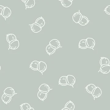 Green coconut coco line seamless pattern Stock Illustration