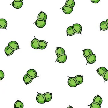 Green coconut coco vector seamless pattern Stock Illustration