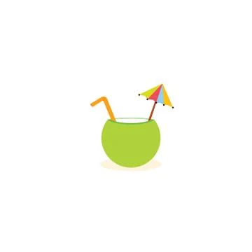 Green coconut wate Stock Illustration