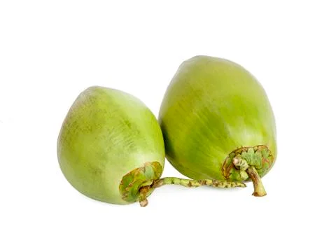 Green coconuts an isolated on white background Stock Photos