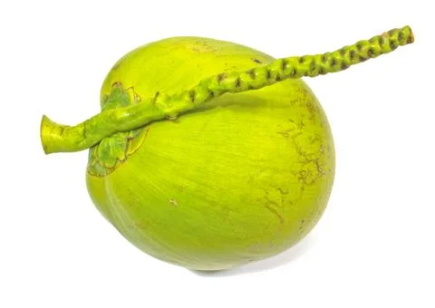 Green coconuts over white background Stock Photos