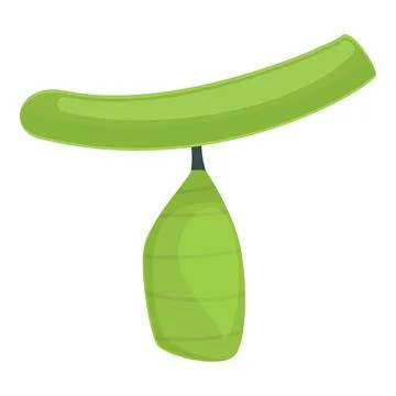 Green cocoon icon cartoon vector. Silk nature Illustrazione stock