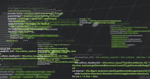 Green code bands fading in starting zooms while dot-map and code blocks Stock Footage 329122667