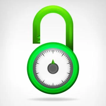 Green code circular padlock design isolated Stock Illustration