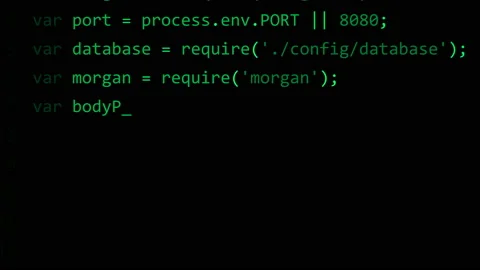 Green code editor interface Stock-Footage 101453439