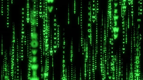 Green Code Rain Latin Stock Footage 142199564