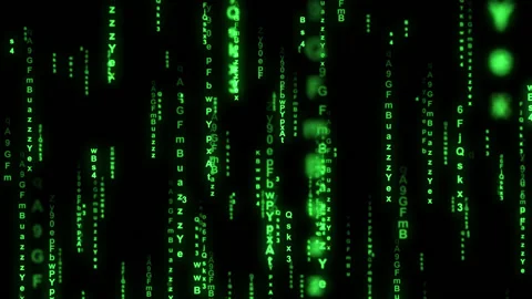 Green Code Rain Latin Loop Stock Footage 142199418