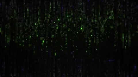 Green code symbols on black background. Video stock 335526972