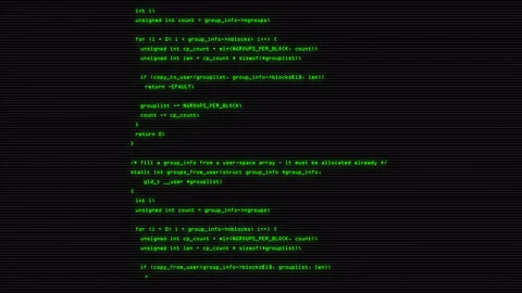 Green code text streaming on computer screen, showcasing coding process design. Vidéo 276422759