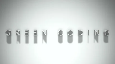Green coding 3D title animation with shadows on a white background Stock Footage 297857173
